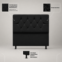Ver imagem 2 de Cabeceira Estofada Cama Box Solteirão 100 cm Suede Nina:Preto