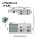 Ver imagem 3 de Armário de Cozinha Compacta 200 cm Branco/Cinza Lux Madesa 07