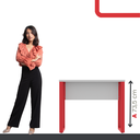 Ver imagem 5 de Escrivaninha Mesa Escritório PE25 90cm Cinza e Vermelho
