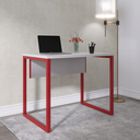 Ver imagem 1 de Escrivaninha Mesa Escritório PE25 90cm Cinza e Vermelho
