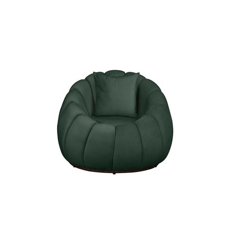 Poltrona Concha 100cm Base Fixa com Almofada Veludo: Verde