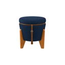 Ver imagem 3 de Conjunto para Sala de Estar com Poltrona e Puff Orion Veludo Azul Marinho