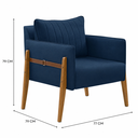 Ver imagem 5 de Conjunto para Sala de Estar com Poltrona e Puff Orion Veludo Azul Marinho