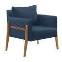 Ver imagem 2 de Conjunto para Sala de Estar com Poltrona e Puff Orion Veludo Azul Marinho