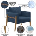 Ver mais imagens de Conjunto para Sala de Estar com Poltrona e Puff Orion Veludo Azul Marinho