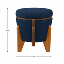 Ver imagem 4 de Conjunto para Sala de Estar com Poltrona e Puff Orion Veludo Azul Marinho