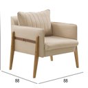 Ver imagem 3 de Conjunto para Sala de Estar com Poltrona e Puff Orion Linho