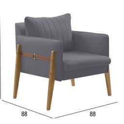 Conjunto para Sala de Estar com Poltrona e Puff Orion Veludo - 3