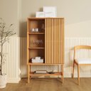 Ver imagem 2 de Cristaleira Baixa Magna Porta Ripada CabeCasa MadeiraOriginals