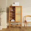 Ver imagem 2 de Cristaleira Baixa Magna Porta Rattan CabeCasa MadeiraOriginals