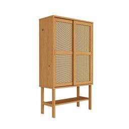 Cristaleira Baixa Magna Porta Rattan Cabecasa Madeiramadeira - 11