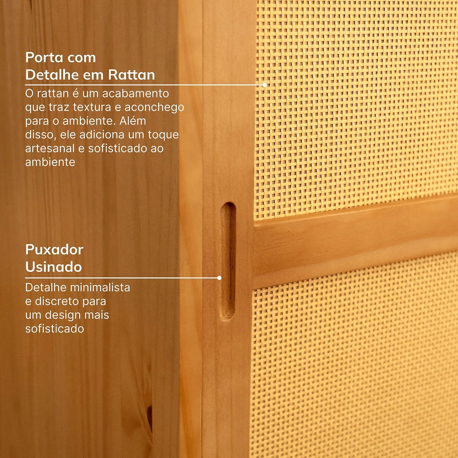 Cristaleira Baixa Magna Porta Rattan Cabecasa Madeiramadeira - 6