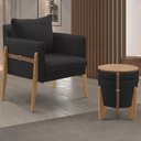 Ver imagem 1 de Conjunto para Sala de Estar com Poltrona e Puff Orion Veludo