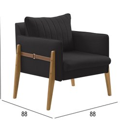 Conjunto para Sala de Estar com Poltrona e Puff Orion Veludo - 3