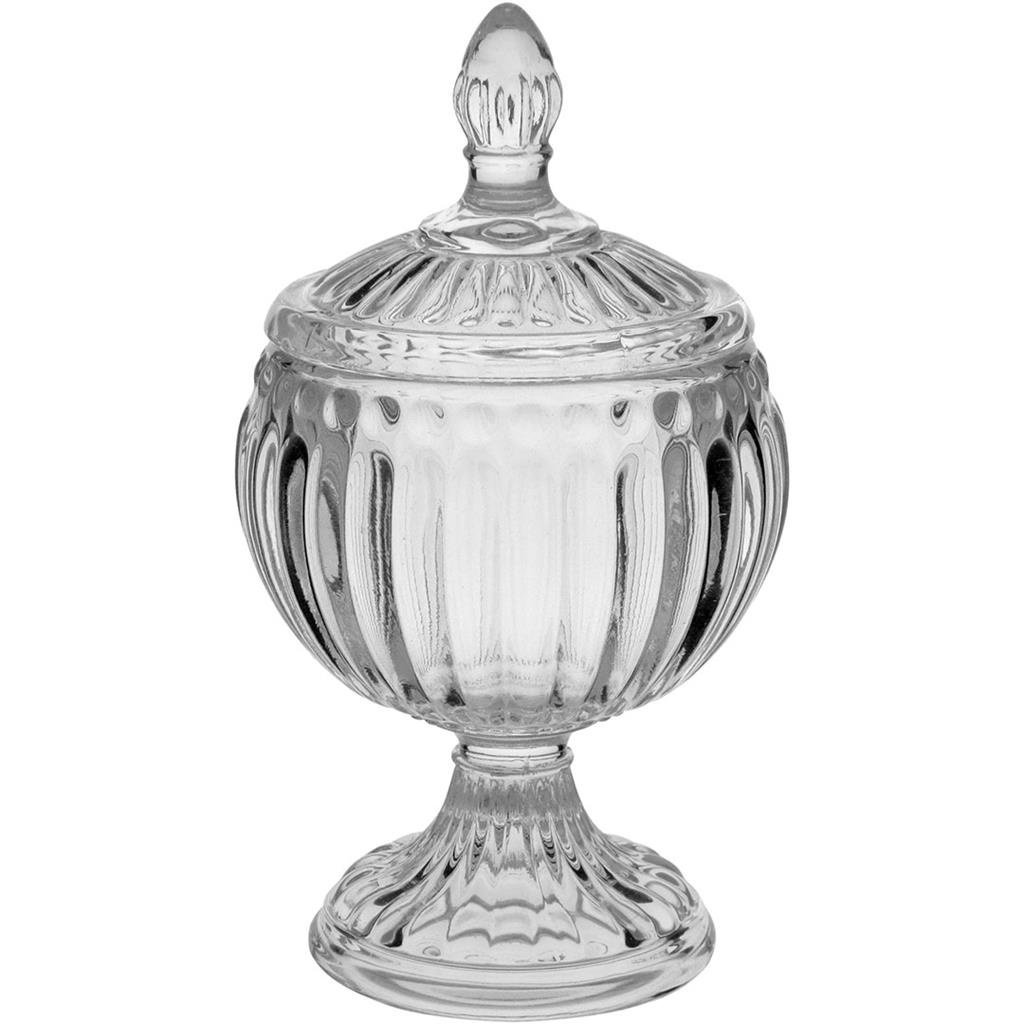 Pote de Vidro Ballon com Tampa Design Elegante 15x8x8cm Luxo
