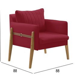 Conjunto para Sala de Estar com Poltrona e Puff Orion Veludo - 3