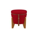 Ver imagem 3 de Conjunto para Sala de Estar com Poltrona e Puff Orion Veludo Vermelho