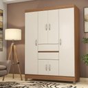 Ver imagem 1 de Guarda Roupa Solteiro Ambiente Ecom 2 Amêndola Touch Off White – Demóbile