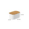 Pote Hermético Organizador Tampa de Bambu Retangular Keep ou 0,65 Litros Cor:branco - 2