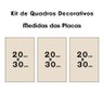 Kit Placa Decorativo com Textura 3 Un 20x30 Coração e Flores - 4