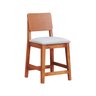 Banqueta Baixa/cadeira Lyon Madeira Maciça Encosto Anatômico Assento Estofado Linho - 2