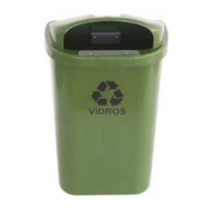 Cesto Individual Para Coleta Seletiva De 50l Sem Poste (st6):Verde