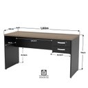 Ver imagem 4 de Conjunto Mesa de Escritório 160x60cm com Gaveta + Cadeira Netflex Ergonômica Premium