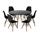 Ver imagem 1 de Conjunto de Jantar Mesa Eiffel 120cm Preta + 6 Cadeiras Eiffel Dkr Pretas