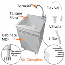 Ver imagem 3 de Tanque de Lavar Roupa com Torneira de Bancada + Gabinete Mdf Tanque:branco