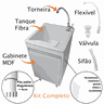 Tanque de Lavar Roupa com Torneira de Bancada + Gabinete Mdf Tanque:branco - 3