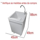 Ver imagem 2 de Tanque de Lavar Roupa com Torneira de Bancada + Gabinete Mdf Tanque:branco