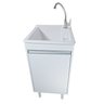 Tanque de Lavar Roupa com Torneira de Bancada + Gabinete Mdf Tanque:branco - 1