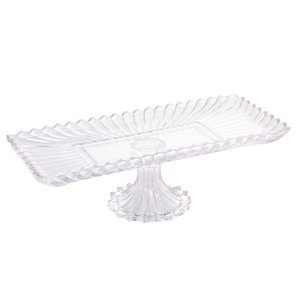 Travessa de Cristal com Pé Retangular Geneva 30cm X 16,5cm X 12cm - Wolff