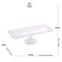 Ver imagem 2 de Travessa de Cristal com Pé Retangular Geneva 30cm X 16,5cm X 12cm - Wolff