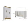 Conjunto Quarto de Bebê Colorir Guarda Roupas 4 Portas e Berço Branco/nature - Moville - 4