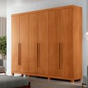 Ver imagem 2 de Guarda Roupa Casal Encanto MDF 6 Portas e 4 Gavetas com Pés Moderna Mobília