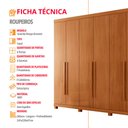 Ver imagem 5 de Guarda Roupa Casal Encanto MDF 6 Portas e 4 Gavetas com Pés Moderna Mobília