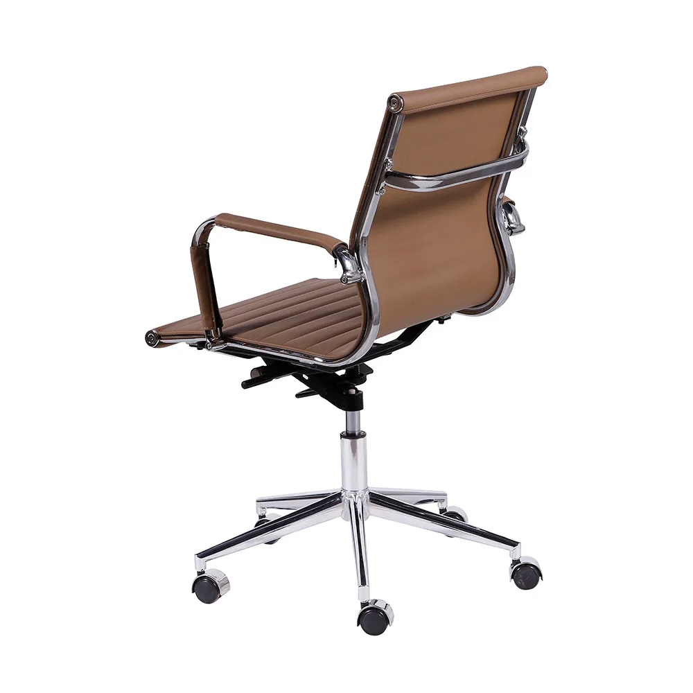 Ver imagem 3 de Cadeira de Escritório Executiva Giratória Pu Caramelo com Braços