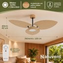 Ver imagem 6 de Ventilador de Teto com Controle Remoto Natuvent Dahlia LED 3 Pás Palha Natural
