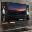 Ver imagem 5 de Painel Com Suporte Tv 60" E 2 Leds Vegas Multimóveis V3677 Preto Preto