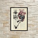 Ver imagem 2 de Quadro Coração Turn Up The Love 24x18cm:Madeira preta