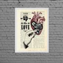 Ver imagem 1 de Quadro Coração Turn Up The Love 24x18cm:Madeira preta
