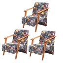 Ver imagem 1 de Kit 3 Poltronas Venus 1 Lugar Braço Madeira Maciça Tecido Suede Unidecor Retro Bar 107