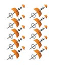 Ver imagem 1 de Kit 10 Unidades Vedação e Fixação Plan Permatti Laranja/Cerâmica