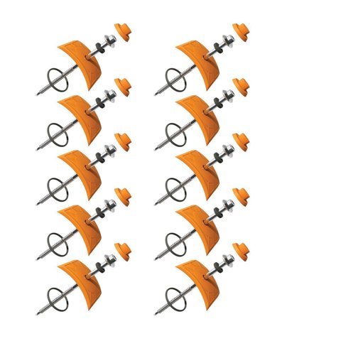 Kit 10 Unidades Vedação e Fixação Plan Permatti Laranja/Cerâmica
