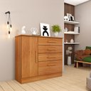 Ver imagem 1 de Cômoda para Quarto com Sapateira 4 Gavetas - Chicago-cinamomo - Tcil Móveis