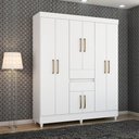 Ver imagem 3 de Guarda Roupa Casal 08 Portas 82060 Branco Demobile Branco