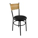 Ver imagem 4 de 2 Cadeiras Pretas para Cozinha Viena Palha:Preto