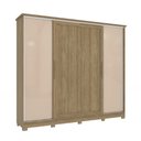 Ver imagem 1 de Guarda Roupa Casal 265cm 4 Portas 4 Gavetas com Pés Cb03n565 Kappesberg - Nogueira/macadâmia