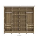 Ver imagem 2 de Guarda Roupa Casal 265cm 4 Portas 4 Gavetas com Pés Cb03n565 Kappesberg - Nogueira/macadâmia